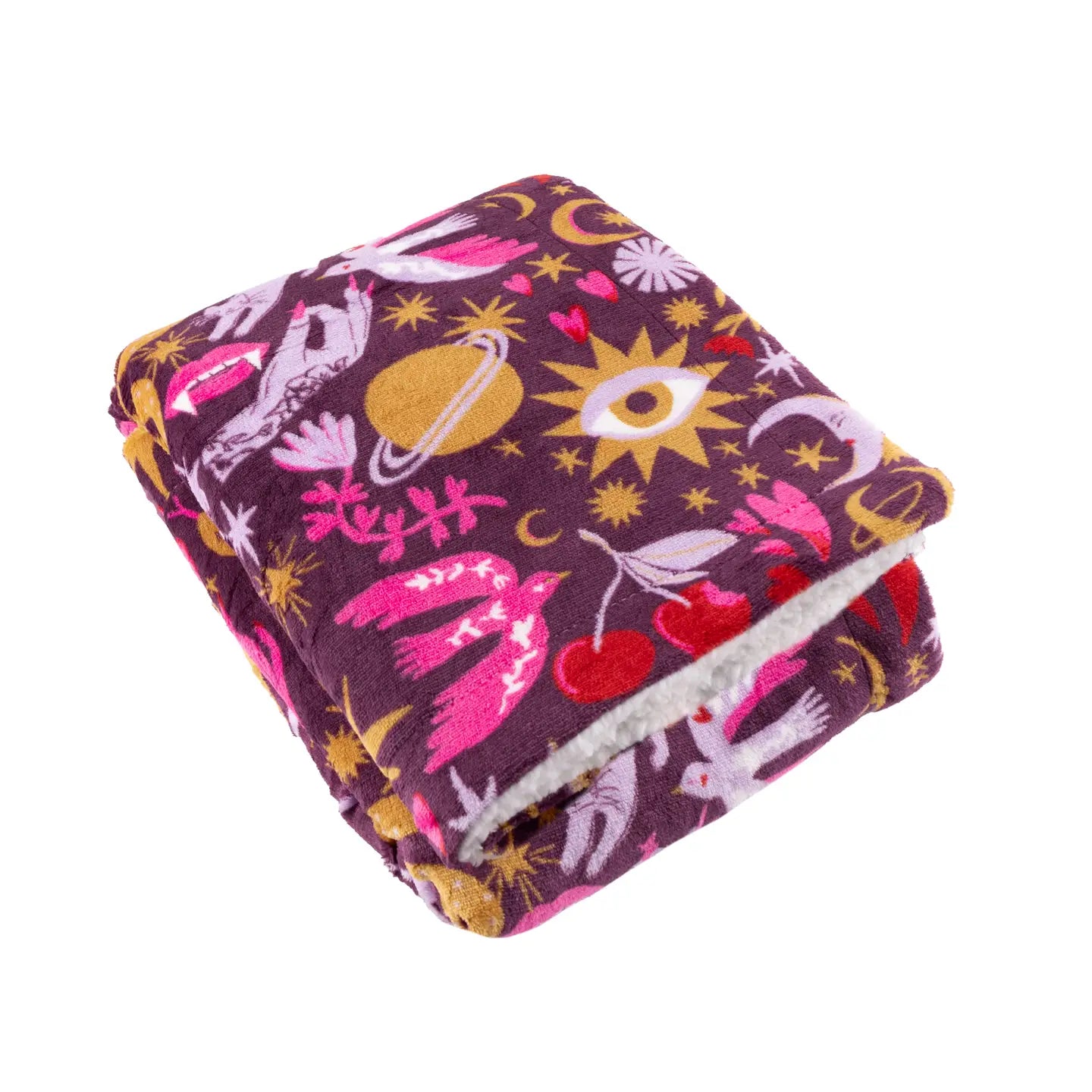 Enchanted Printed Sherpa Fleece Throw Pink 130cm x 180cm
