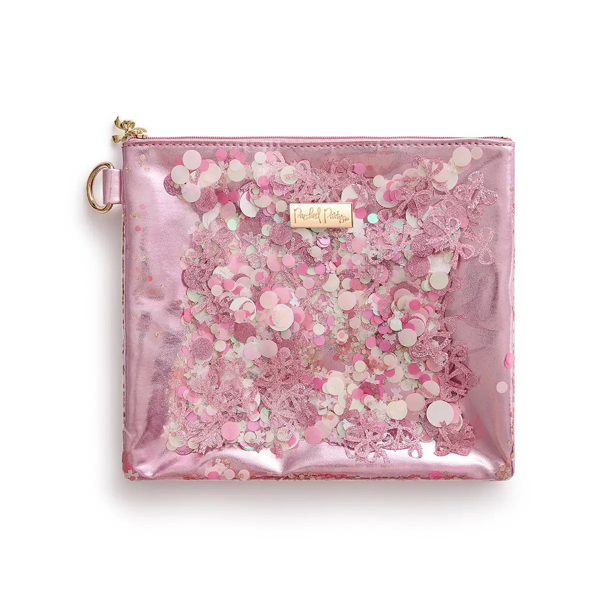 Pink Bow Glitter Pouch