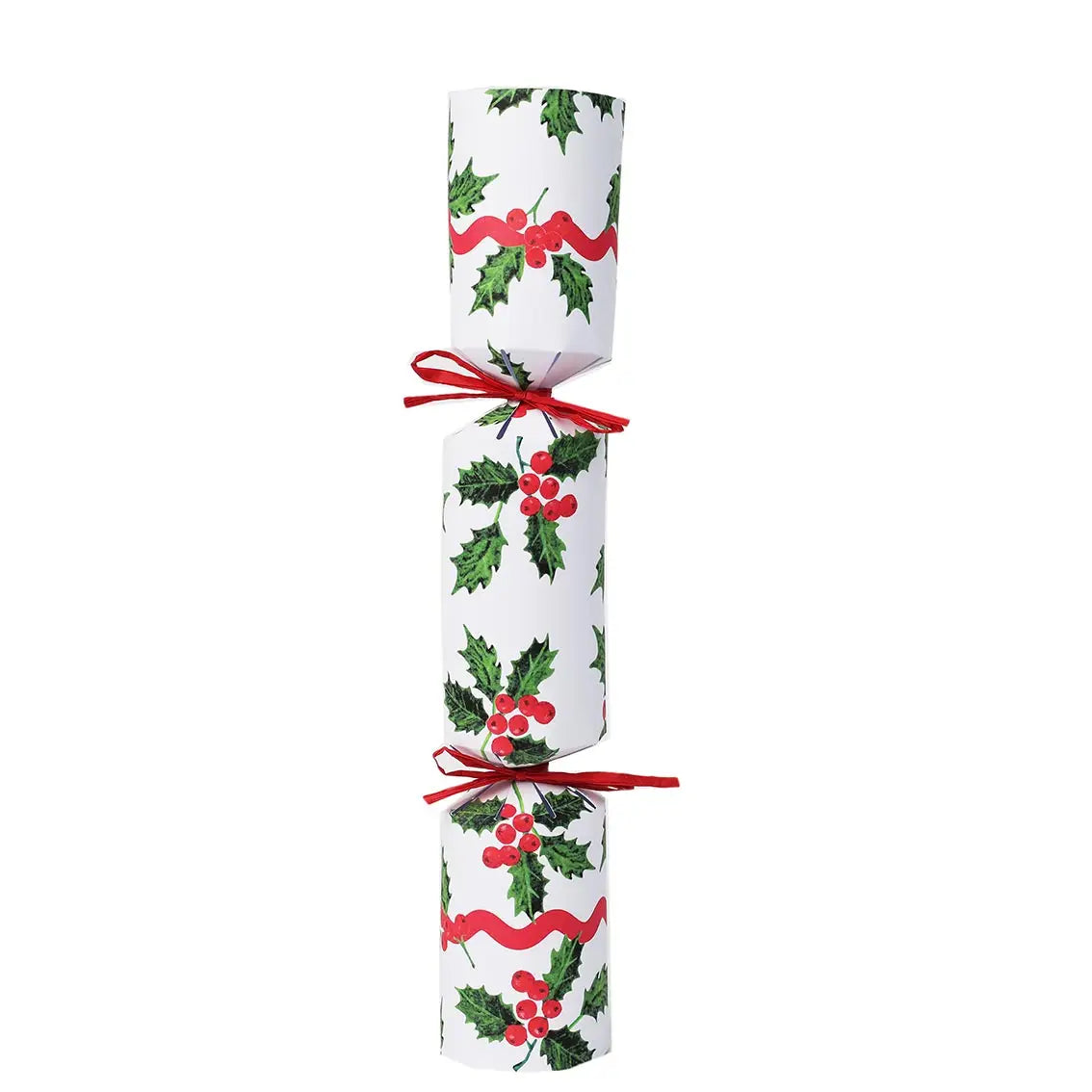 Traditional Holly White Christmas Crackers Pack Of 6