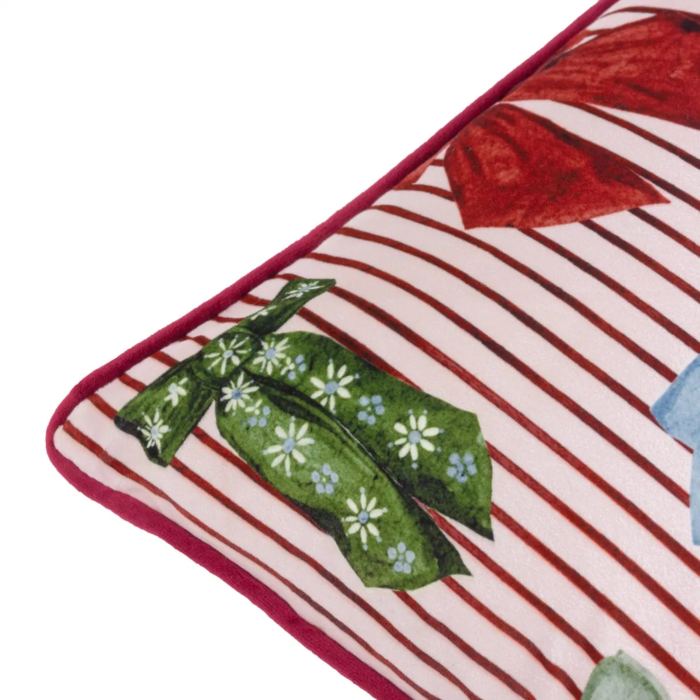 Burgundy Bow Cushion