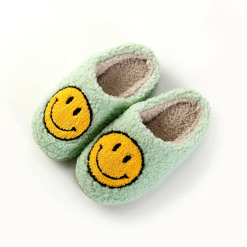 Kids Smile Face Soft Plush Warm Slippers