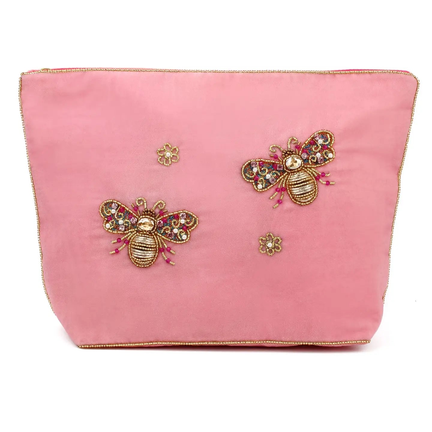 Pink Bee Large Pouch Bag