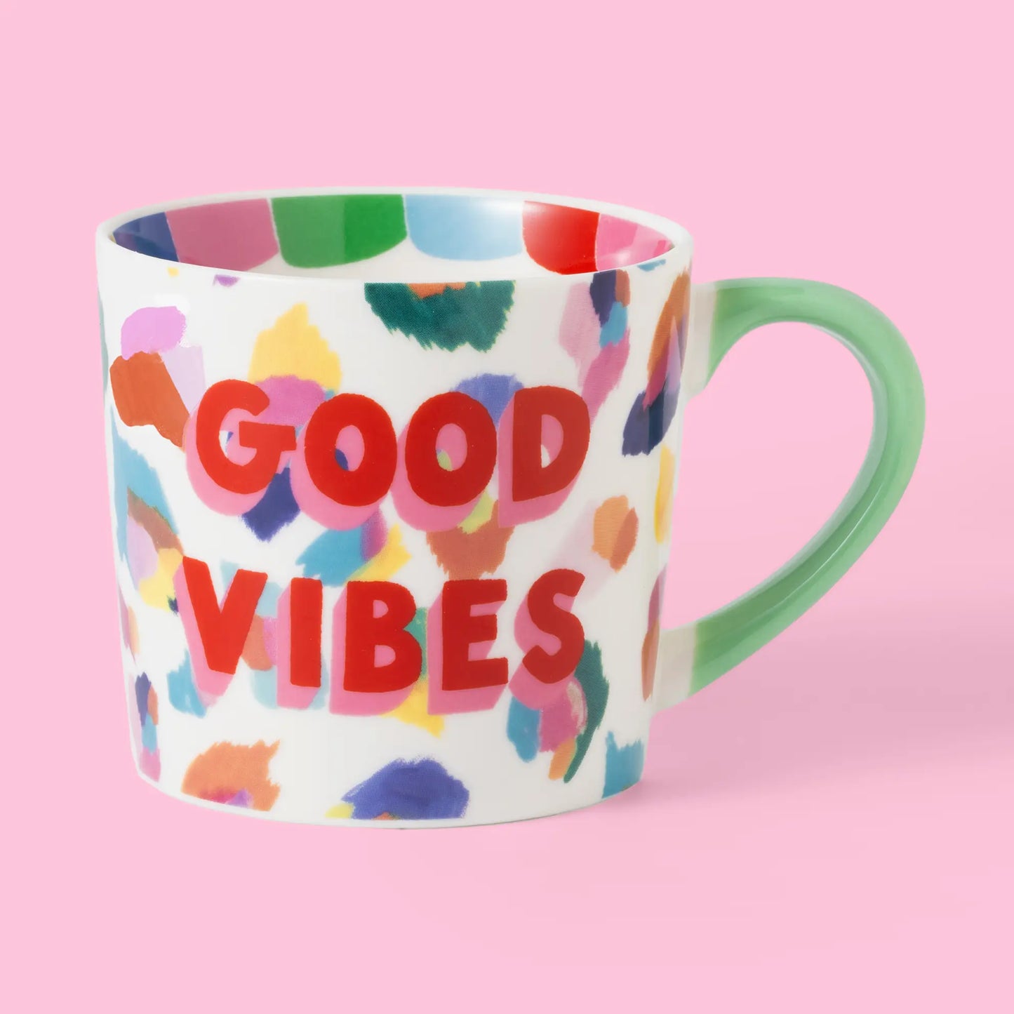 Good Vibes Painted Leopard Mug