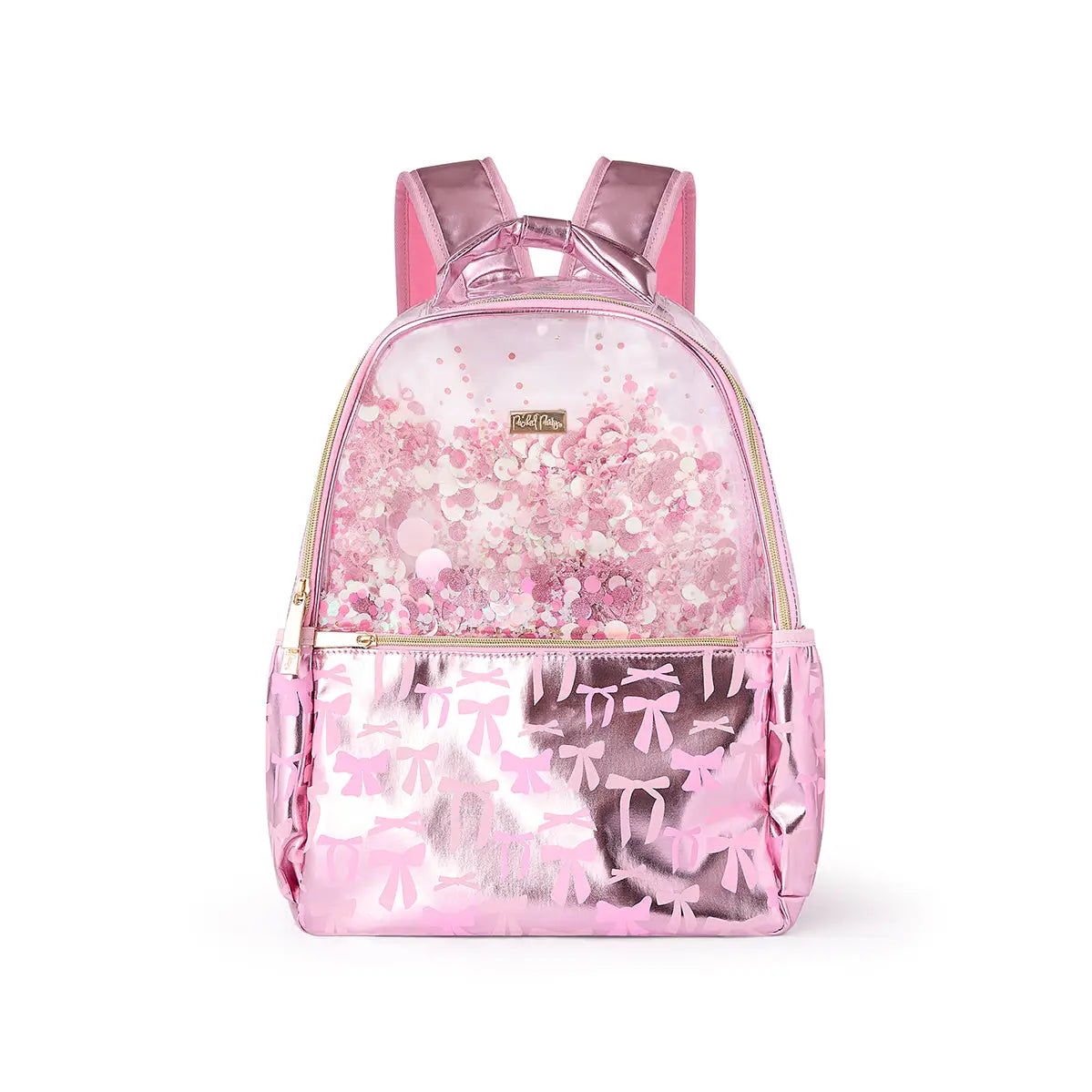 Pink Bow & Glitter Backpack With Adjustable Straps