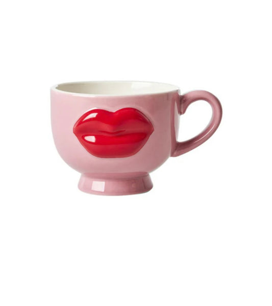 Pink Ceramic Lips Mug