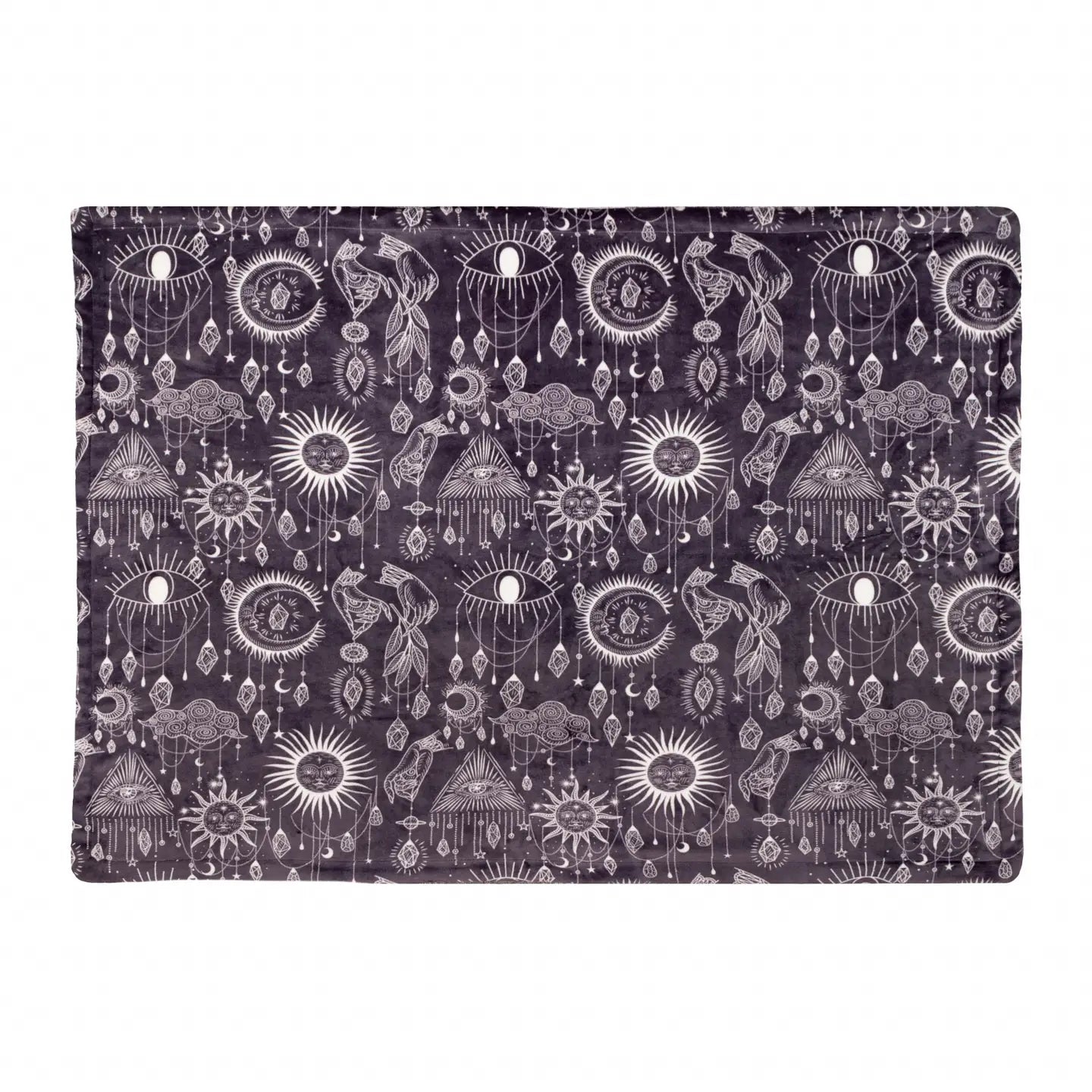 Constellation Printed Sherpa Fleece Throw Charcoal Cream 130x180cm