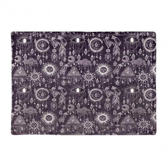 Constellation Printed Sherpa Fleece Throw Charcoal Cream 130x180cm