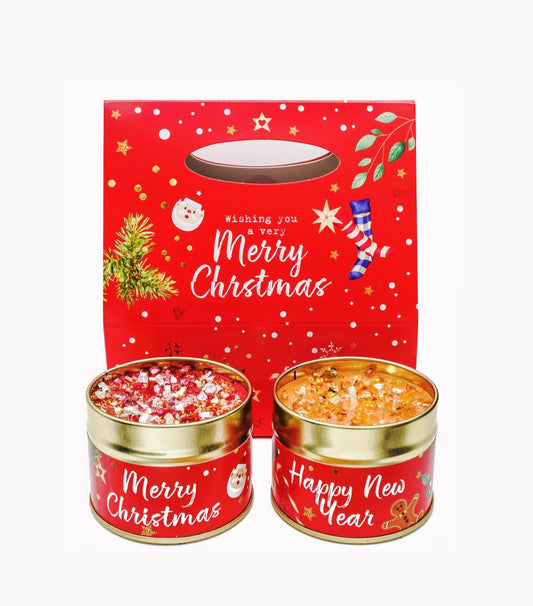 Festive Red Set 2 Candles In Gift Bag