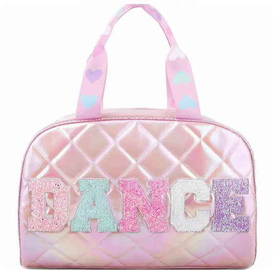 Pink Dance Medium Metallic Bag With Zip Detail