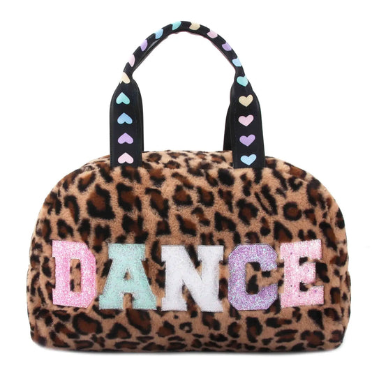Leopard Print Medium Dance Bag With Zip Detail