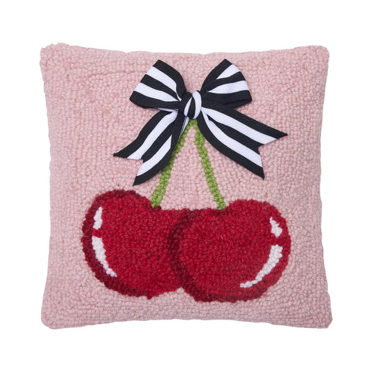 Pink Bow Cherry Hook Pillow