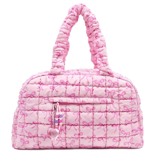Pink Bow Medium Duffle Bag