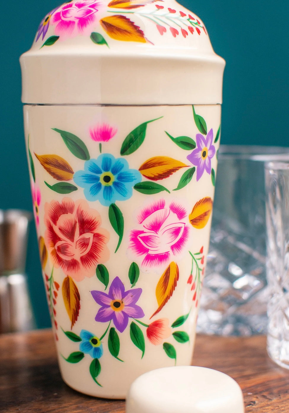 Handpainted Stainless Steel Cocktail Shaker