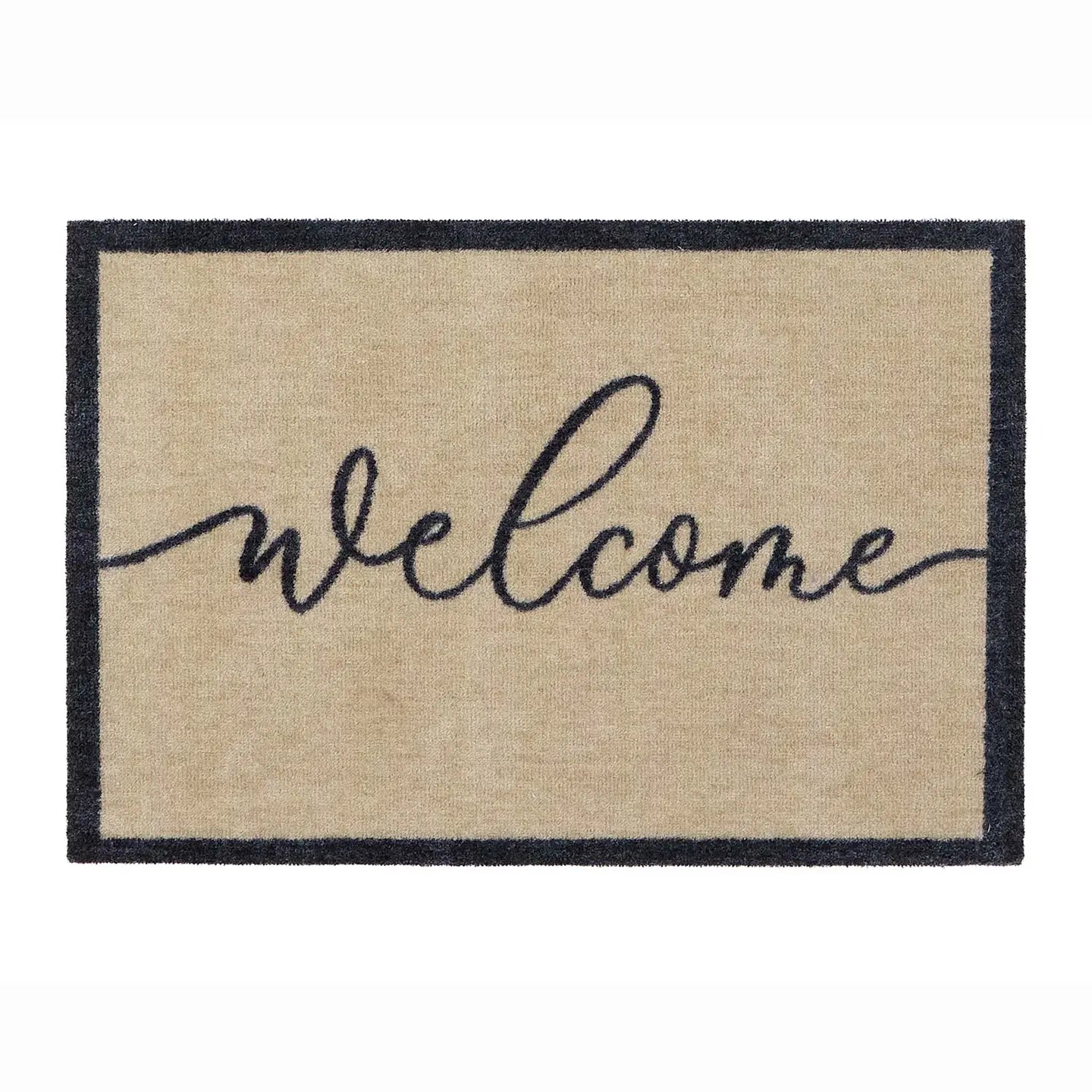 Neutral Welcome Nylon Indoor Machine Washable Mat