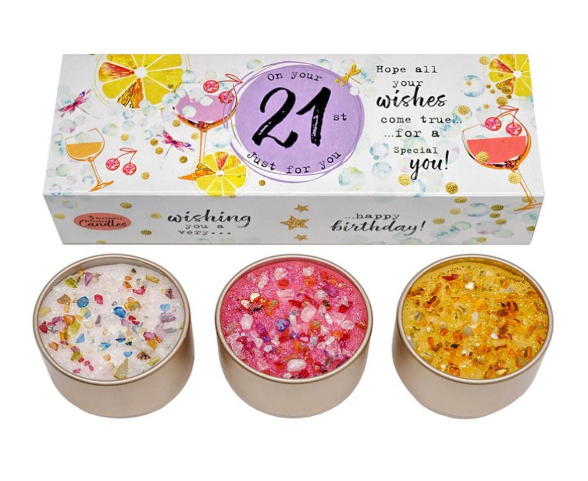 21st Birthday Set 3 Candles