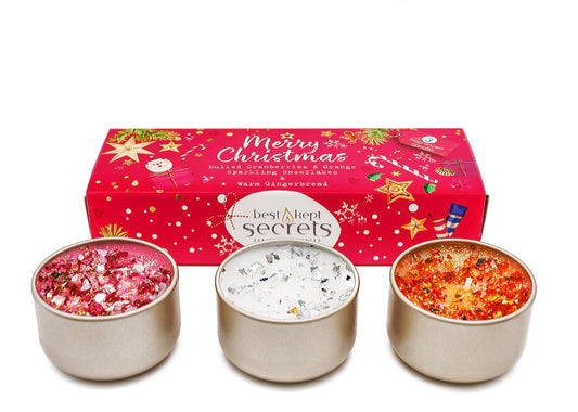 Festive Red Set 3 Christmas Candles