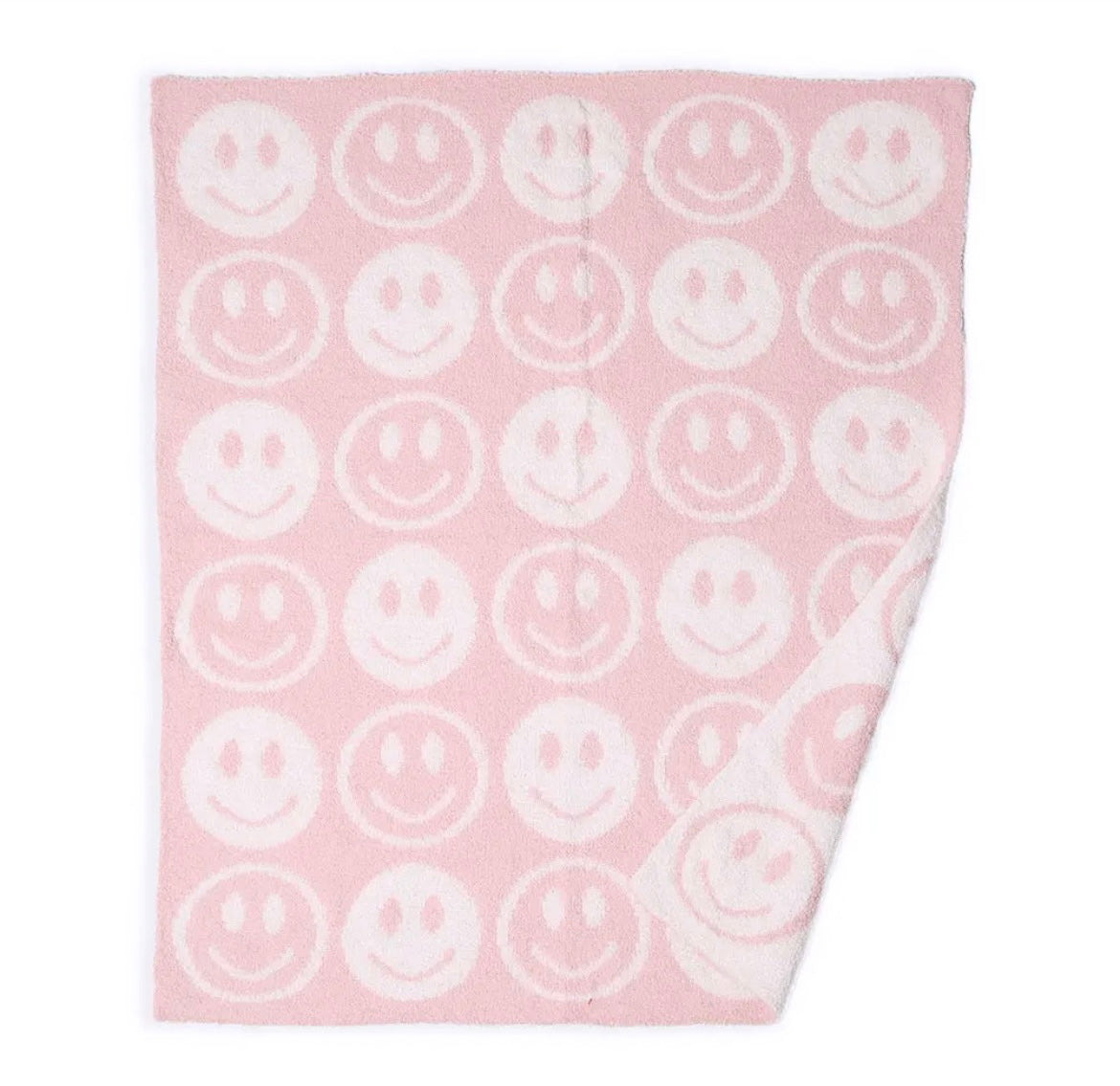 Pink Smile Patterned Reversible Premium Throw Blanket