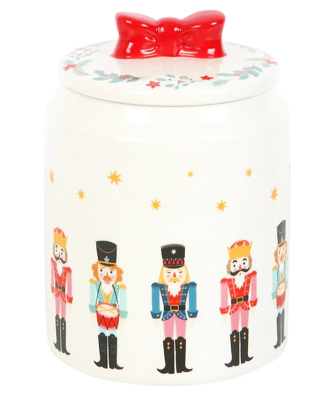 Nutcracker Bow Ceramic Storage Jar