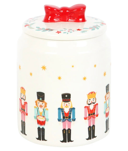 Nutcracker Bow Ceramic Storage Jar