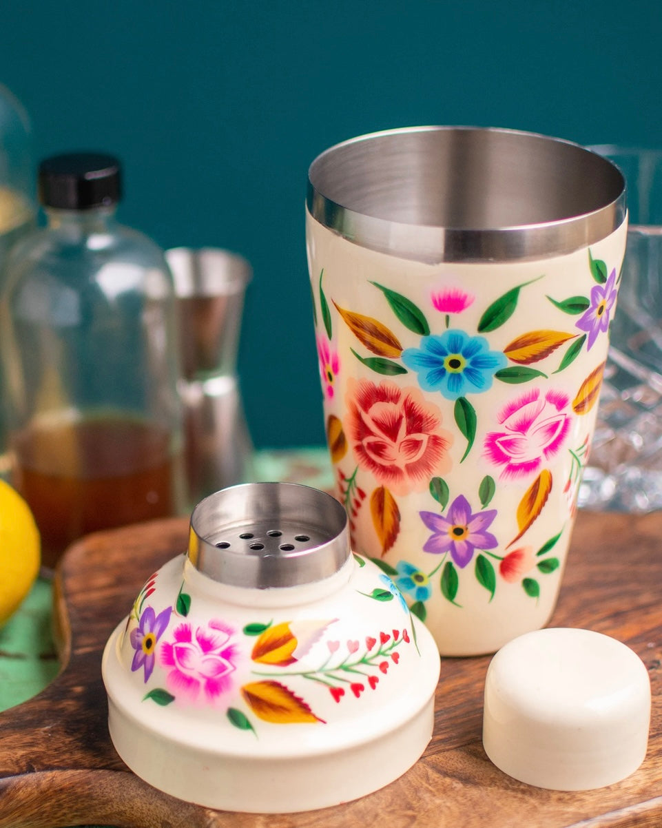 Handpainted Stainless Steel Cocktail Shaker