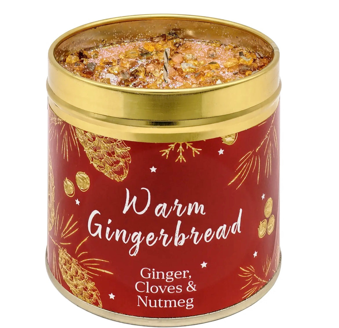 Festive Red Gingerbread Large Candle