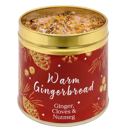 Festive Red Gingerbread Large Candle