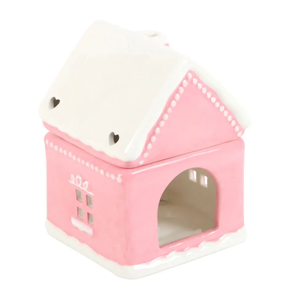 Pink Gingerbread Ceramic House