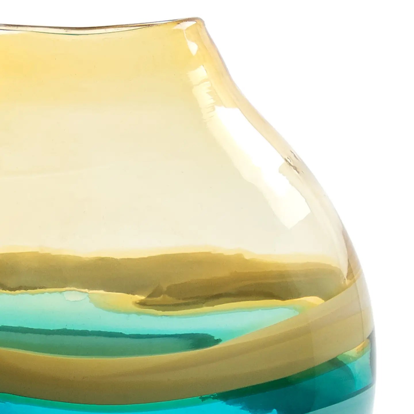 Aqua Hand Blown Glass Vase