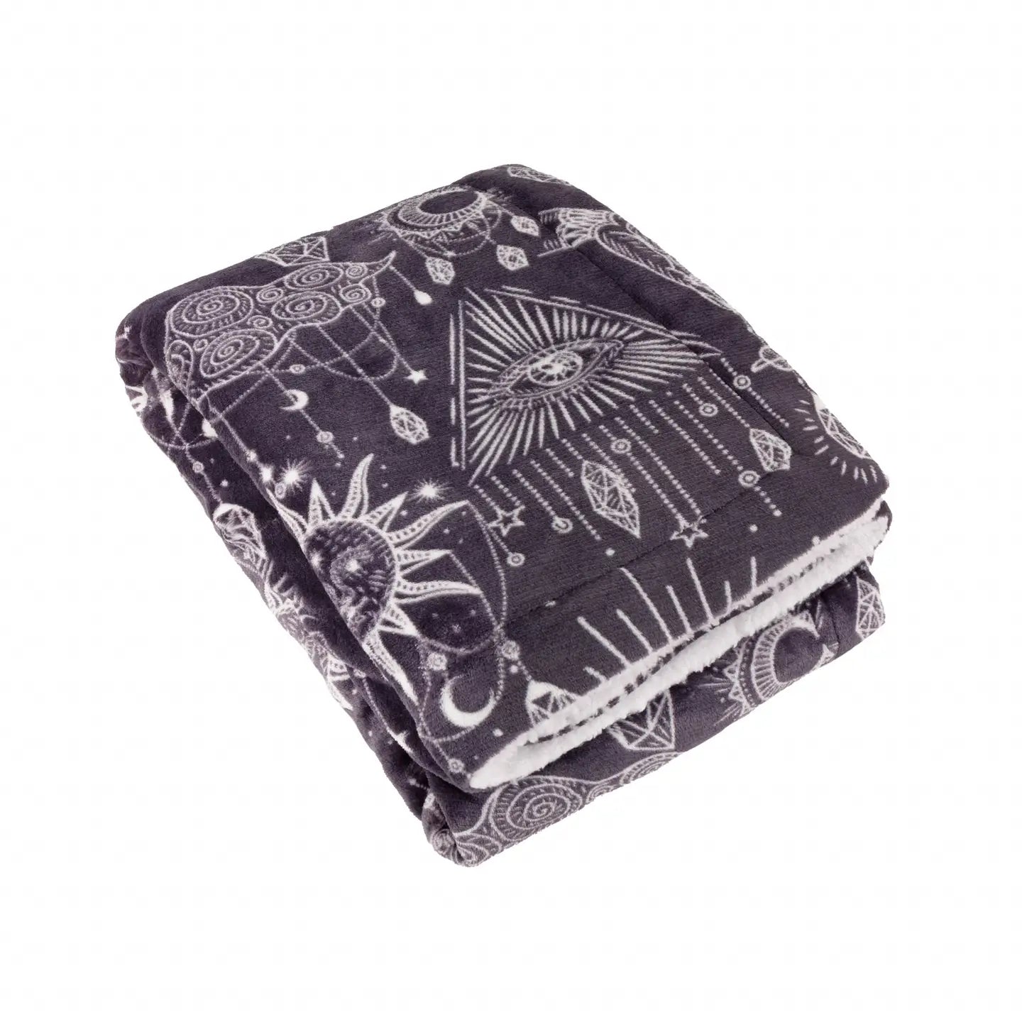 Constellation Charcoal Sherpa Fleece Blanket/Throw