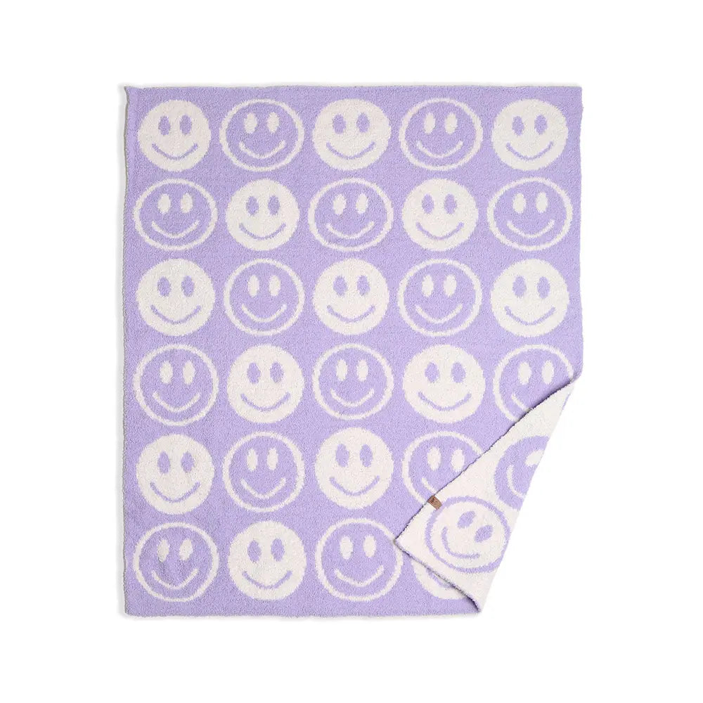 Lilac Smile Patterned Reversible Premium Throw Blanket