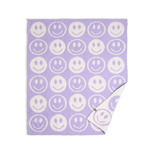Lilac Smile Patterned Reversible Premium Throw Blanket