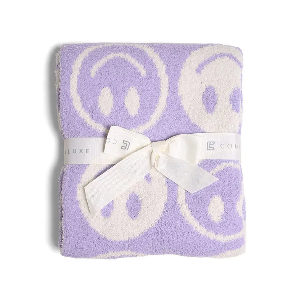 Lilac Smile Patterned Reversible Premium Throw Blanket