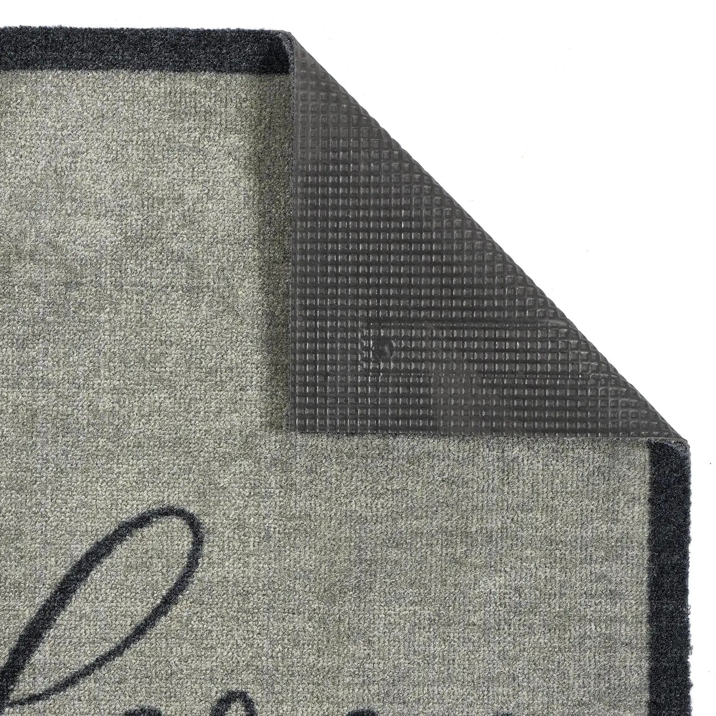 Welcome Washable Mat Grey