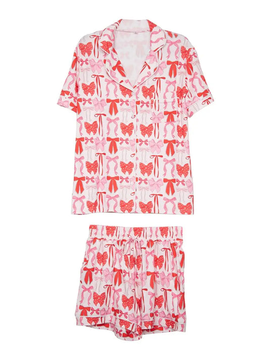 Pink & Red Coquette Bows Short Set