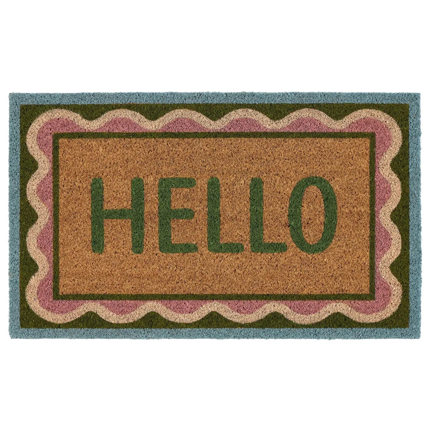 Hello Scallop Coir Mat 45cm x 75cm