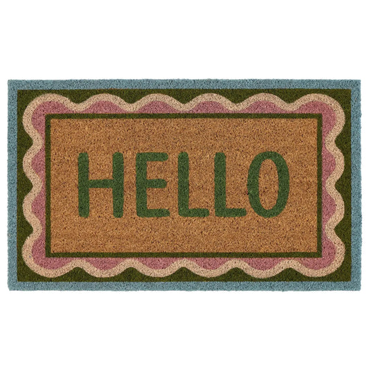 Hello Scallop Coir Mat 45cm x 75cm