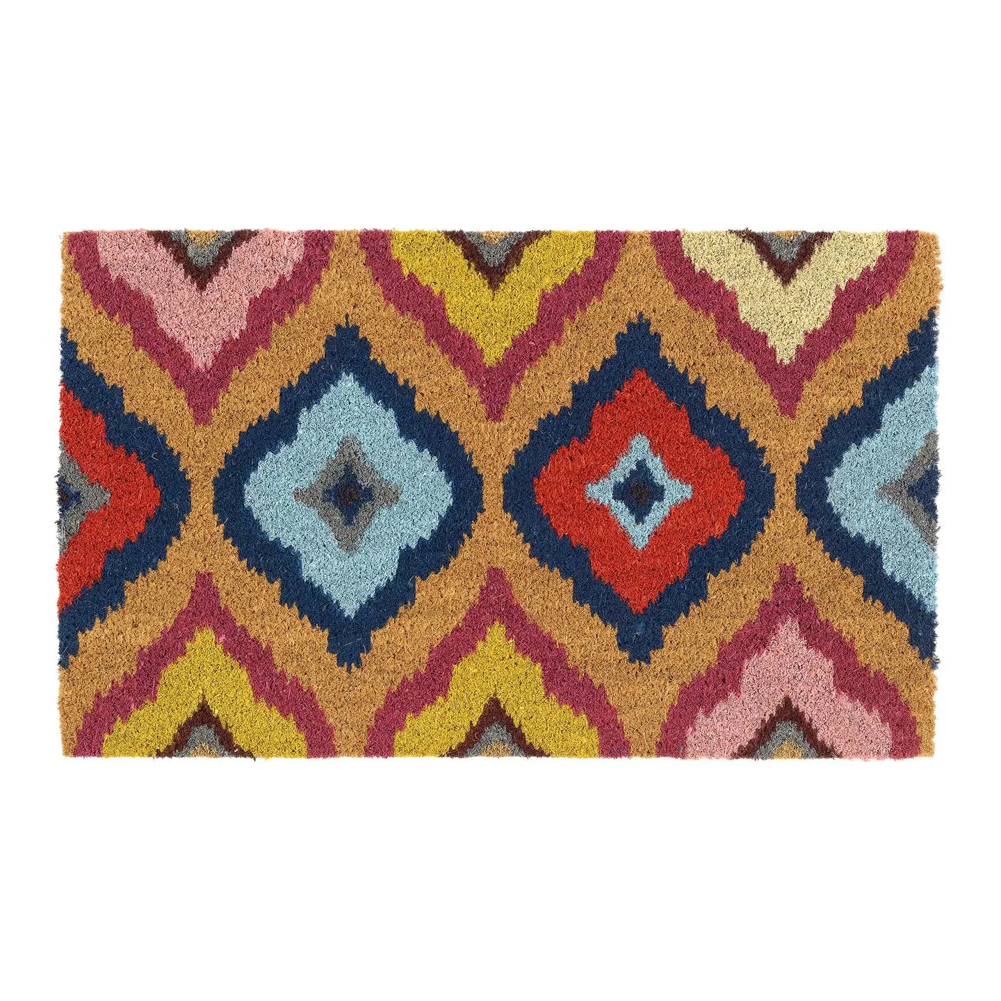 Printed Coir Bright Ikat Doormat 45cm x 75cm