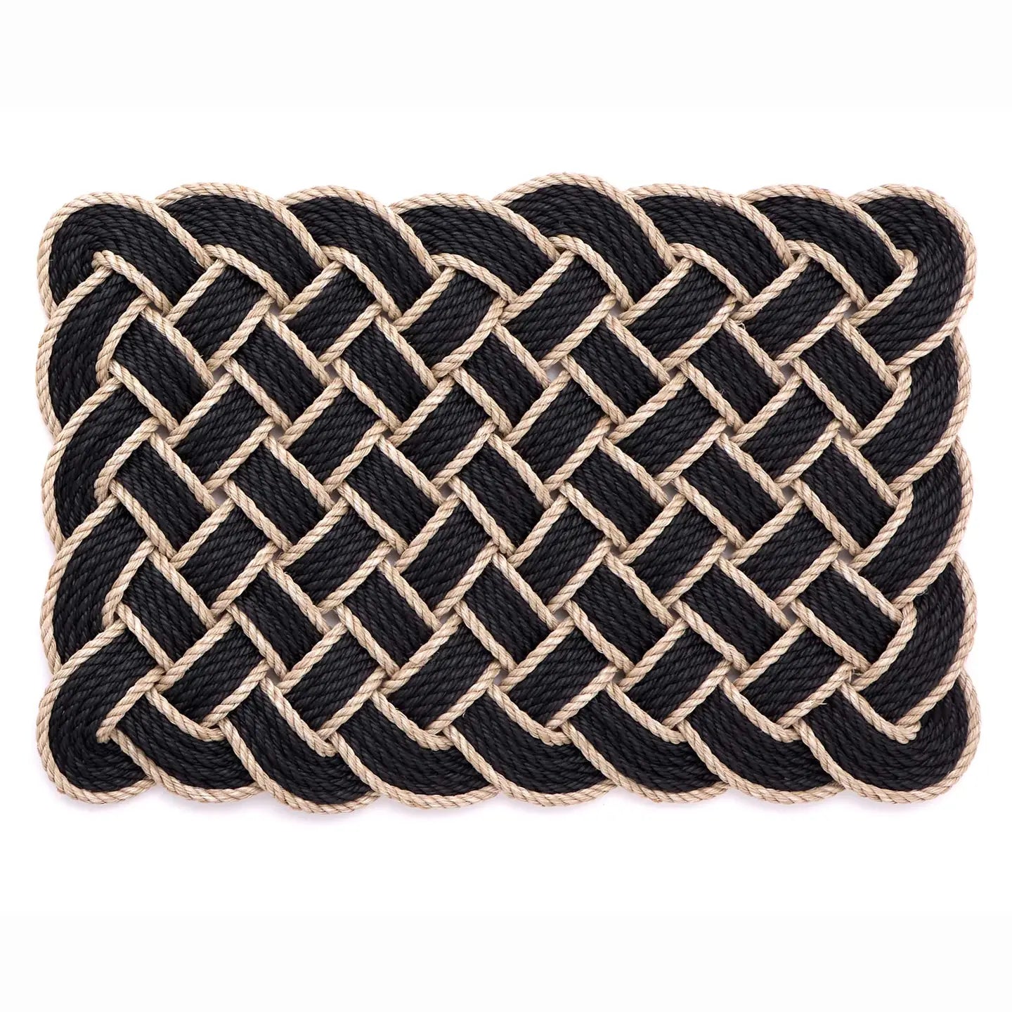 Black & Cream Lovers Knot Mat 45cm x 75cm