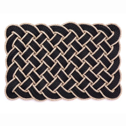Black & Cream Lovers Knot Mat 45cm x 75cm