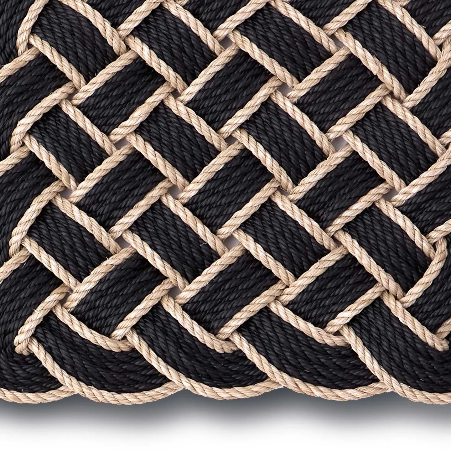 Black & Cream Lovers Knot Mat 45cm x 75cm