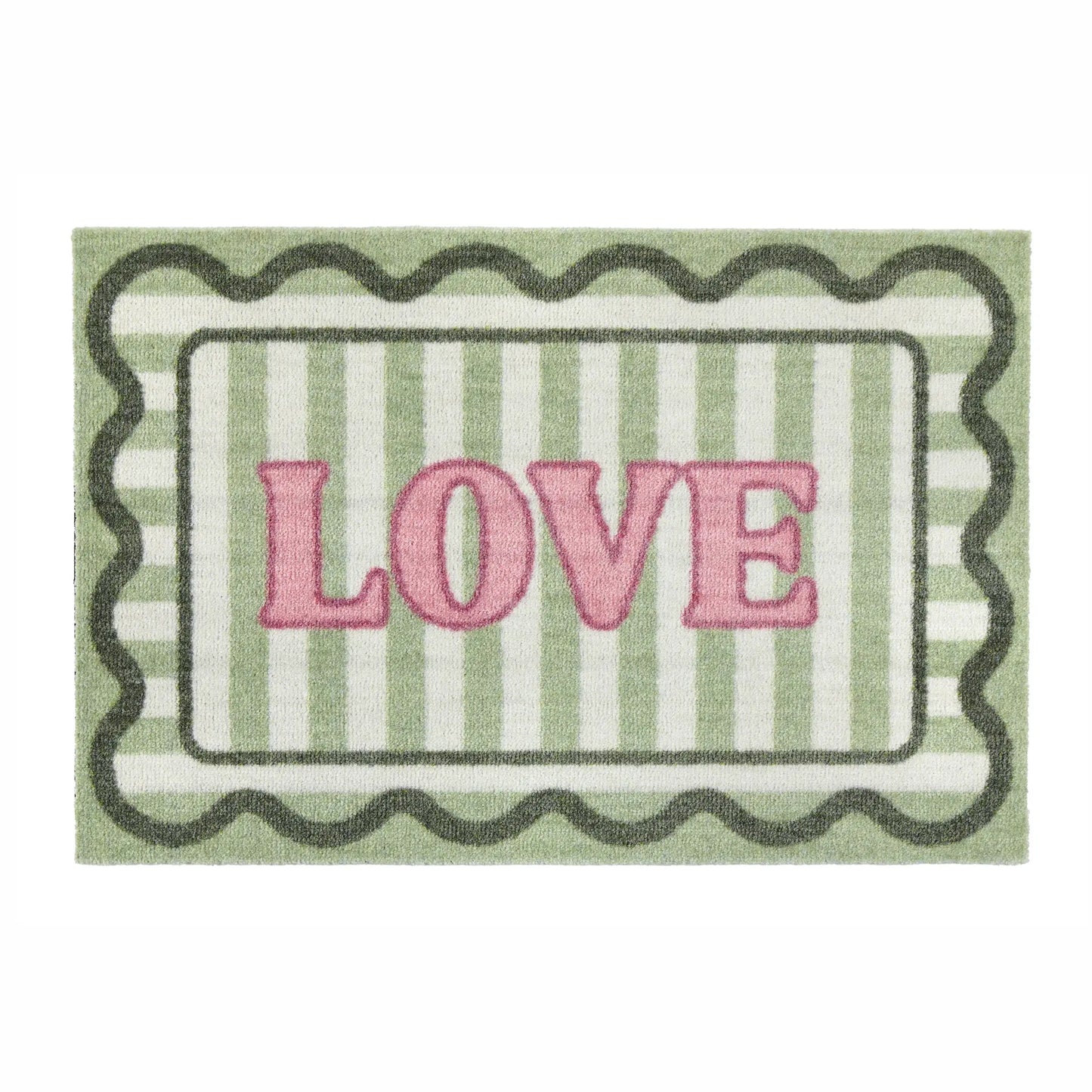 Green & Pink Love Washable Mat 50cm x 75cm
