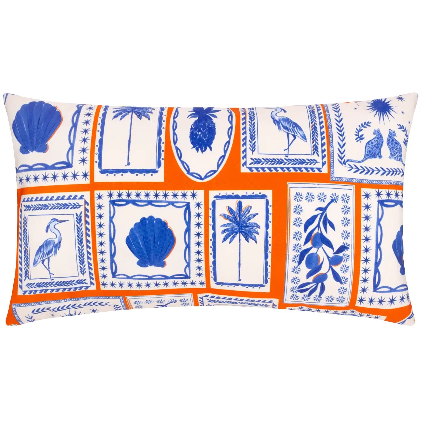 Blue & Orange Outdoor Cushion