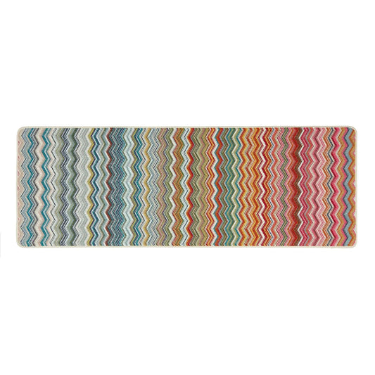 Multicoloured Zig Zag Stain Resistant Washable Runner 200x67cm